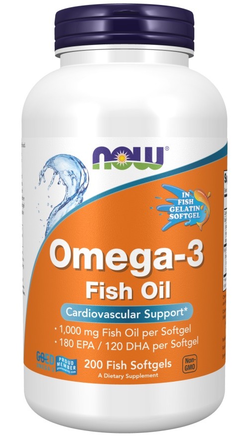NOW Foods - Omega-3 Fish Oil Molecularly Distilled - 200 Softgels