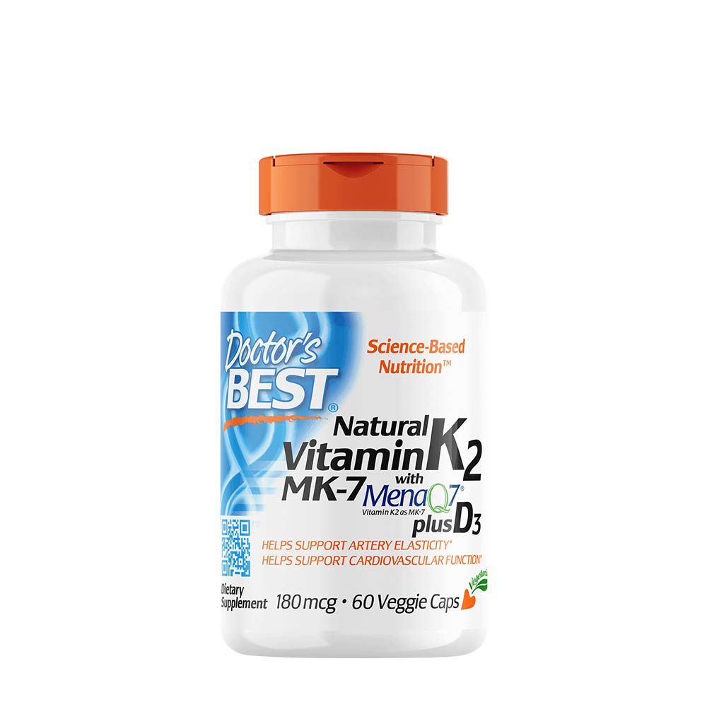 Doctor's Best - Natural Vitamin K2 Mk7 With Menaq7 Plus D3 - 60 Vcaps