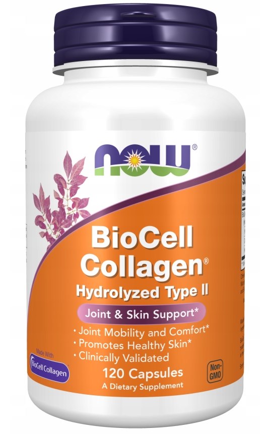 Now Foods BioCell Collagen hydrolyserat kollagen typ II 120 vegetabiliska kapslar