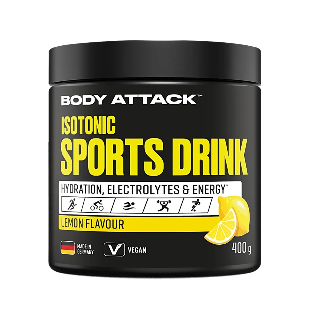 Body Attack - Isotonisk sportdryck - Citron, 400 g